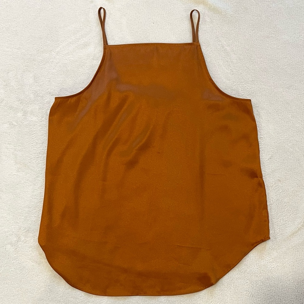 Ann Taylor High Neck Satin Tank S
